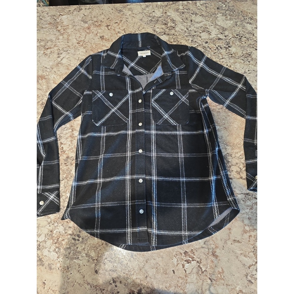 Thread & Supply Shacket Black And White Womens Size Small